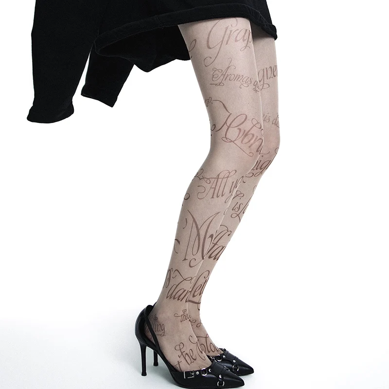 Skin Tone Printed Stockings