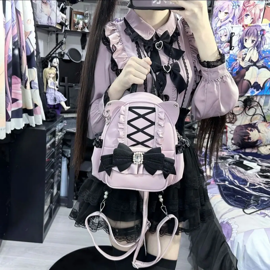 Mochila Lace Cat&#39;s Ear Japanese Ita School Bag