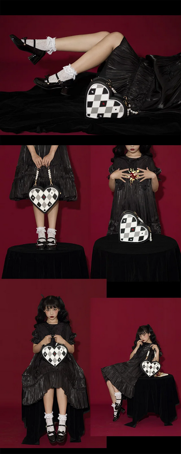 Kawaii Girl Gothic Lolita Heart Handbag