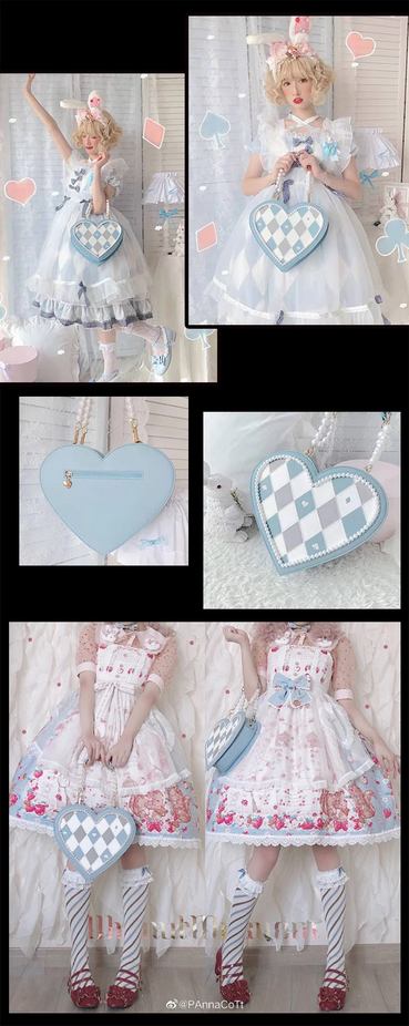 Kawaii Girl Gothic Lolita Heart Handbag