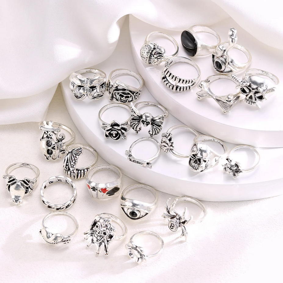 24 Pcs/Set Gothic Punk Ring