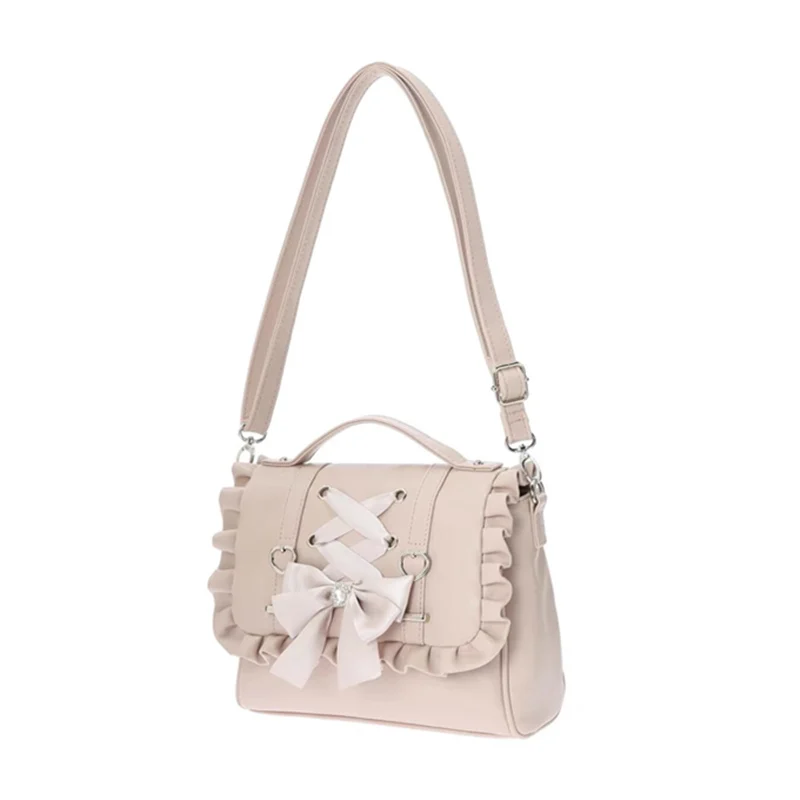 Kawaii Lolita Ruffled Bow Leather Bag