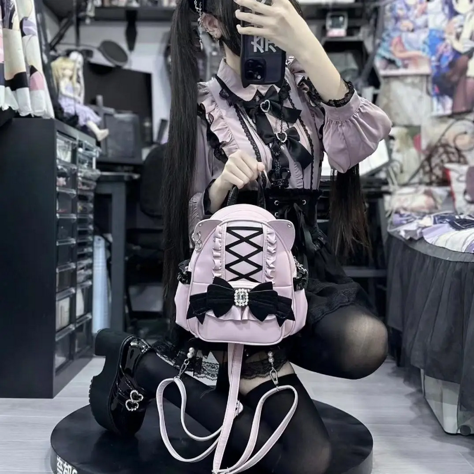 Mochila Lace Cat&#39;s Ear Japanese Ita School Bag