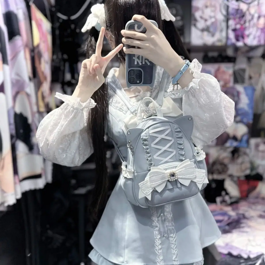 Mochila Lace Cat&#39;s Ear Japanese Ita School Bag