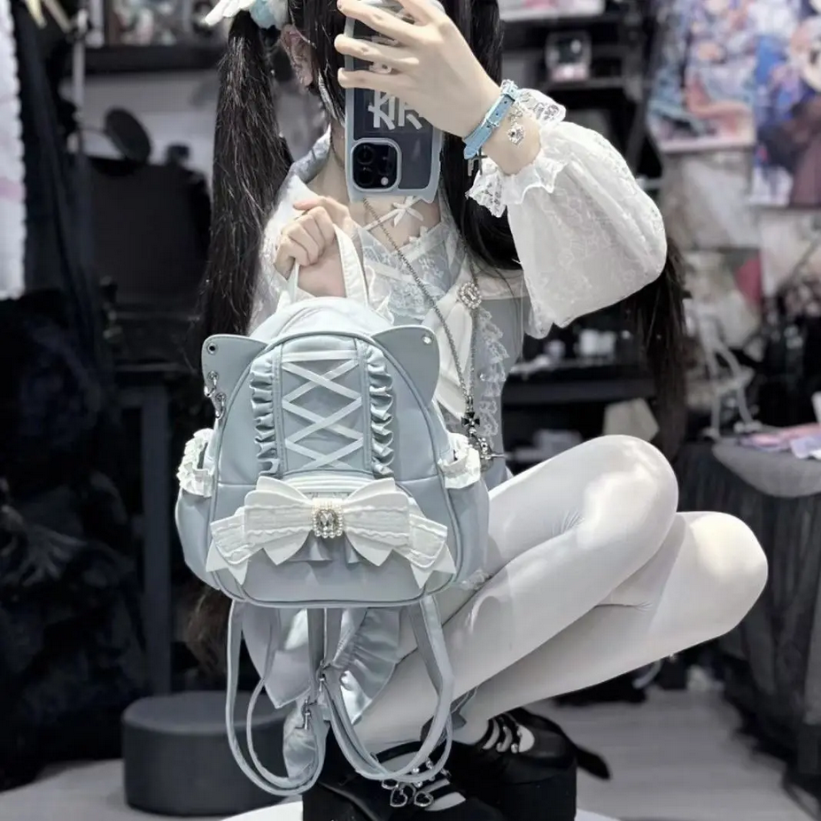 Mochila Lace Cat&#39;s Ear Japanese Ita School Bag