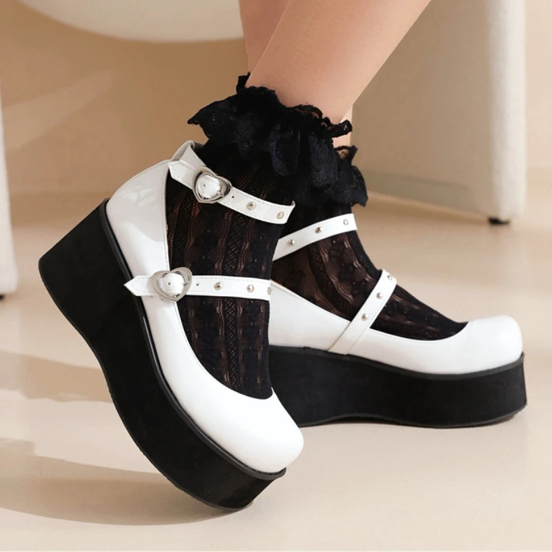 Ankle Strap Wedge High Heels Platform Shoes