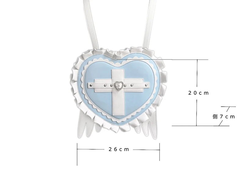 Chic Heart Wing Ita Mochila Contrast Color Backpack