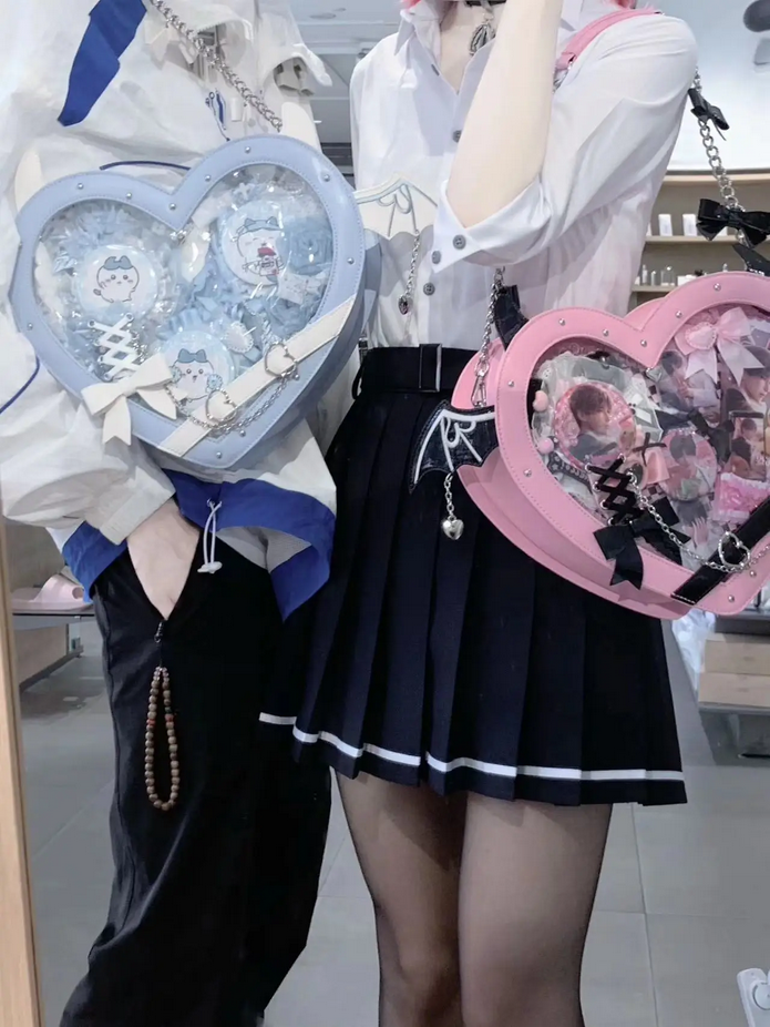 Transparent Versatile Crossbody Shoulder Bag Heart Itabag
