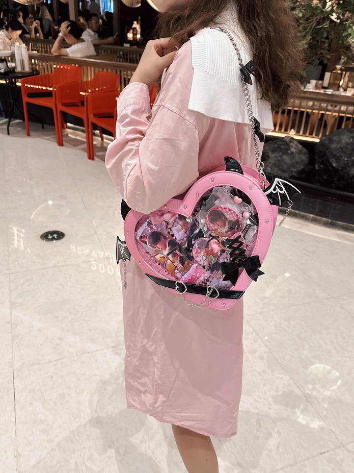 Transparent Versatile Crossbody Shoulder Bag Heart Itabag