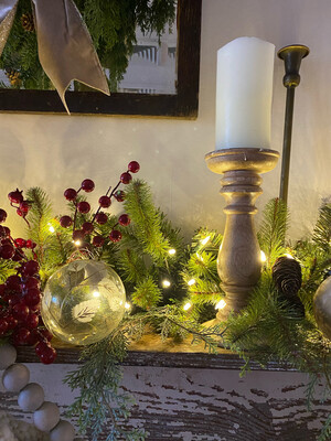 Christmas Decorations and Live Greenery.