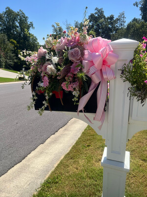 Floral Mailbox Swag With Large Bow