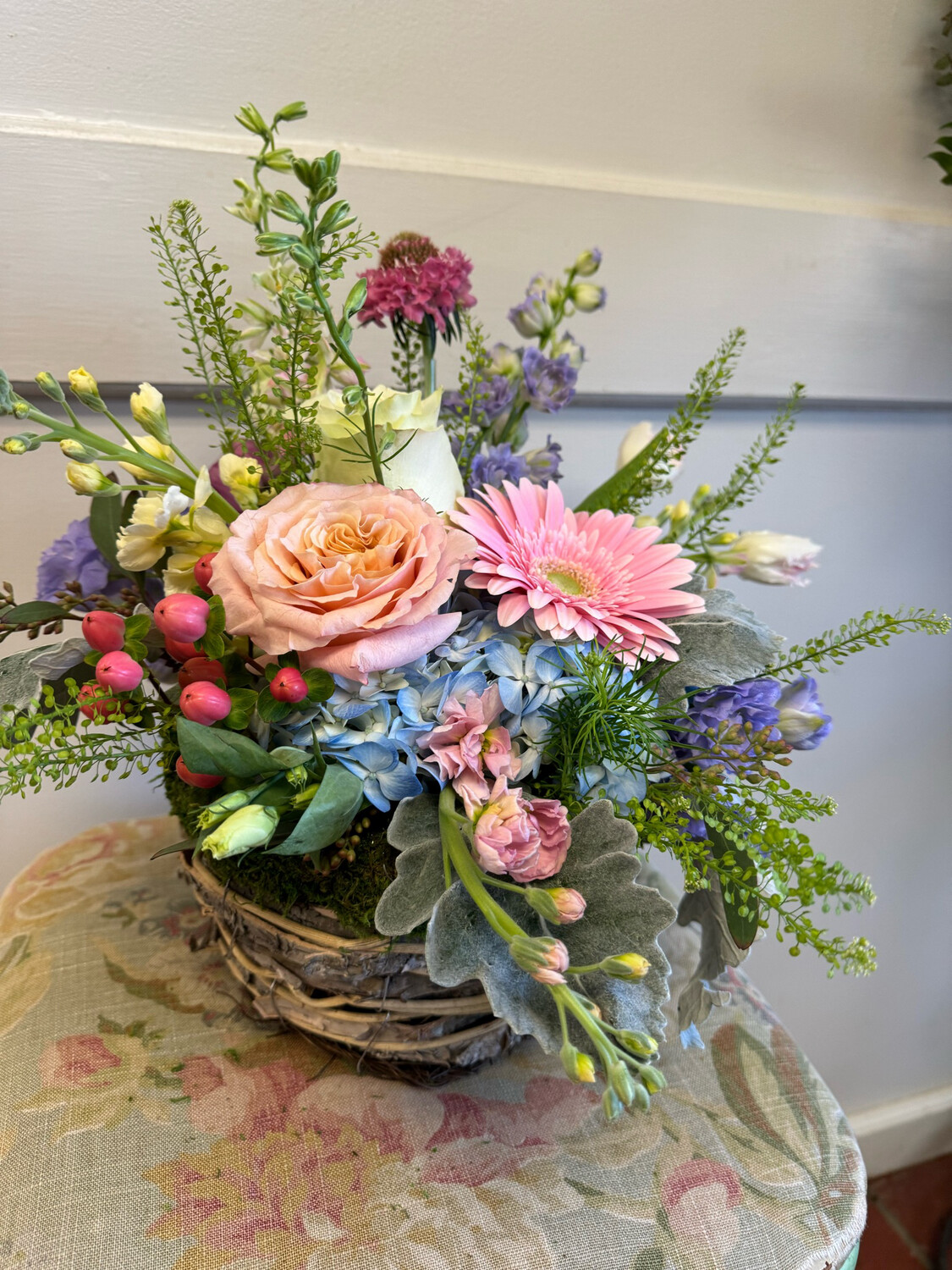 Floral Moss Basket