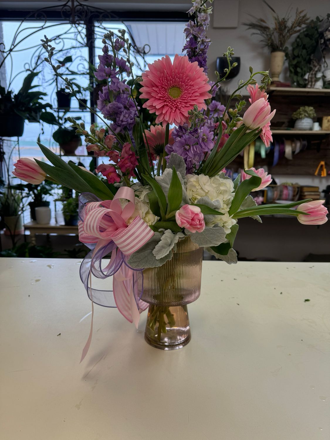 Kersten Vase With Spring Arrangement