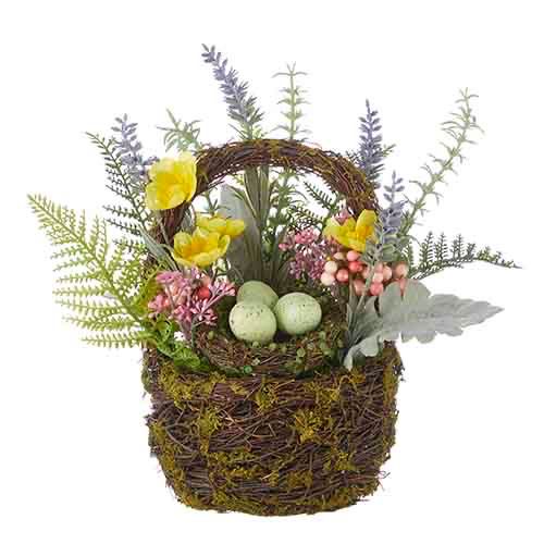 Spring Basket with Nested Eggs