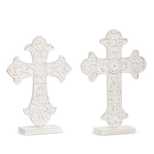 Distressed Cross on Stand