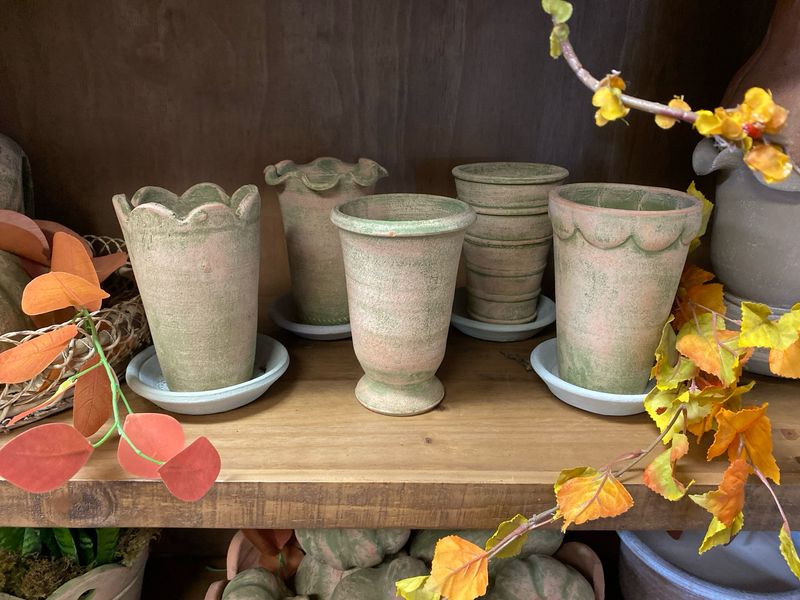 Small Green Terracotta Pots Small Green Terracotta Pots