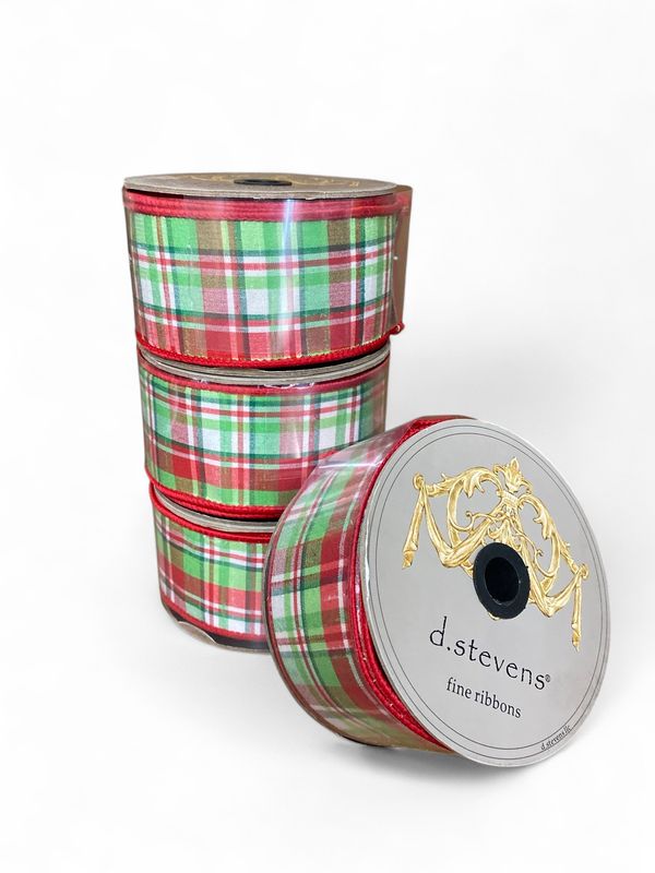 10yd x 2.5” d. stevens Green, Red, and White Flannel Ribbon 10yd x 2.5” d. stevens Green, Red, and White Flannel Ribbon