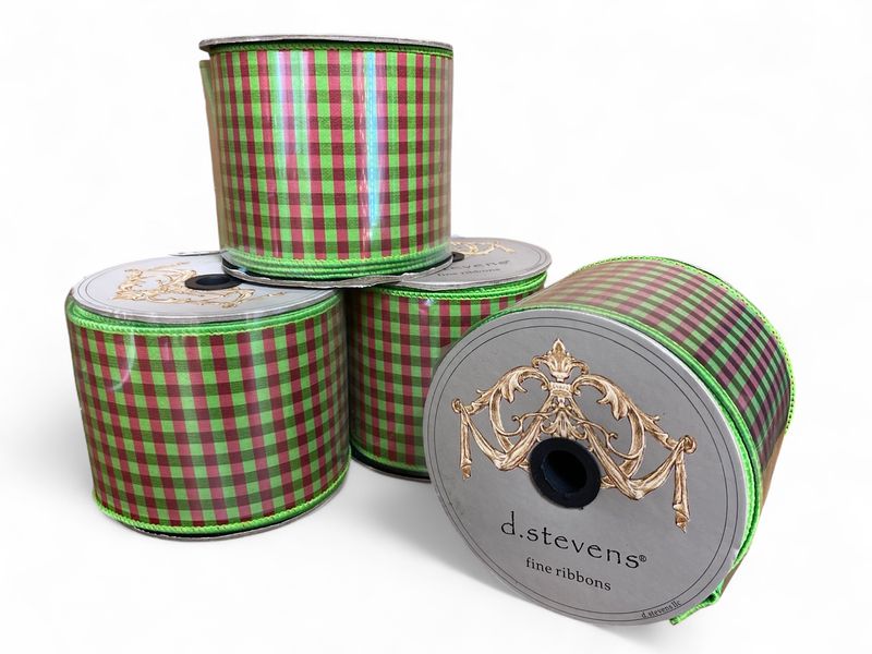 10yd x 4” d. stevens Red and Green Square Flannel Ribbon 10yd x 4” d. stevens Red and Green Square Flannel Ribbon