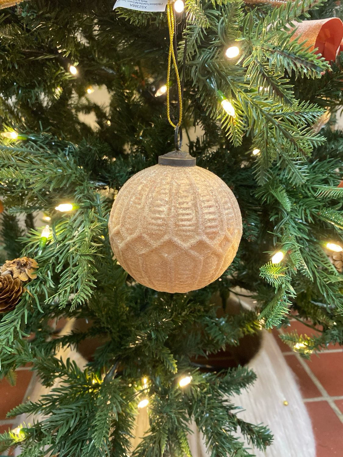 Sparkly Cream Patterned Ornament Sparkly Cream Patterned Ornament