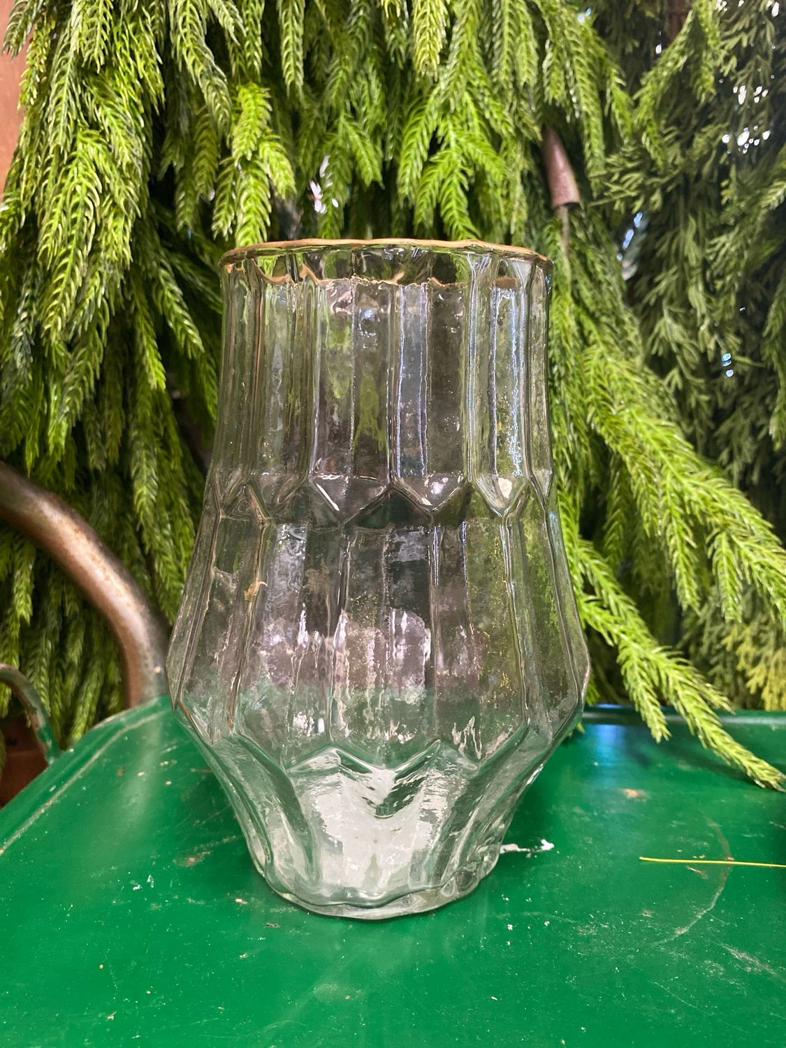 Glass Vase with Gold Rim Glass Vase with Gold Rim