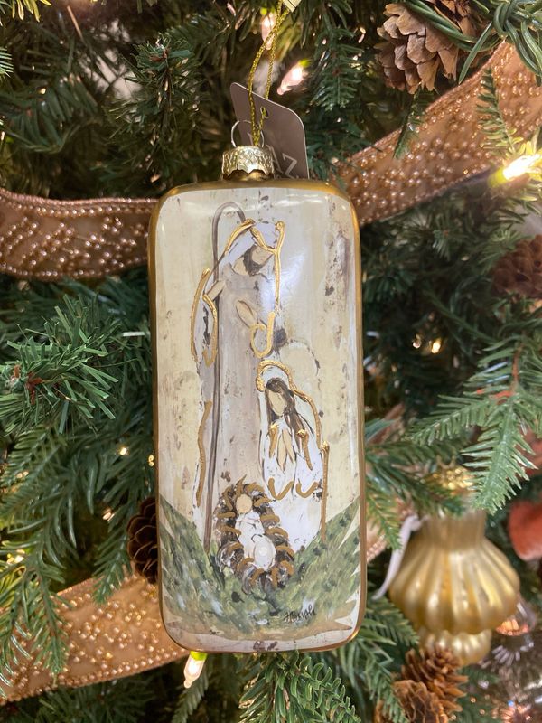 Nativity Scene Glass Ornament
