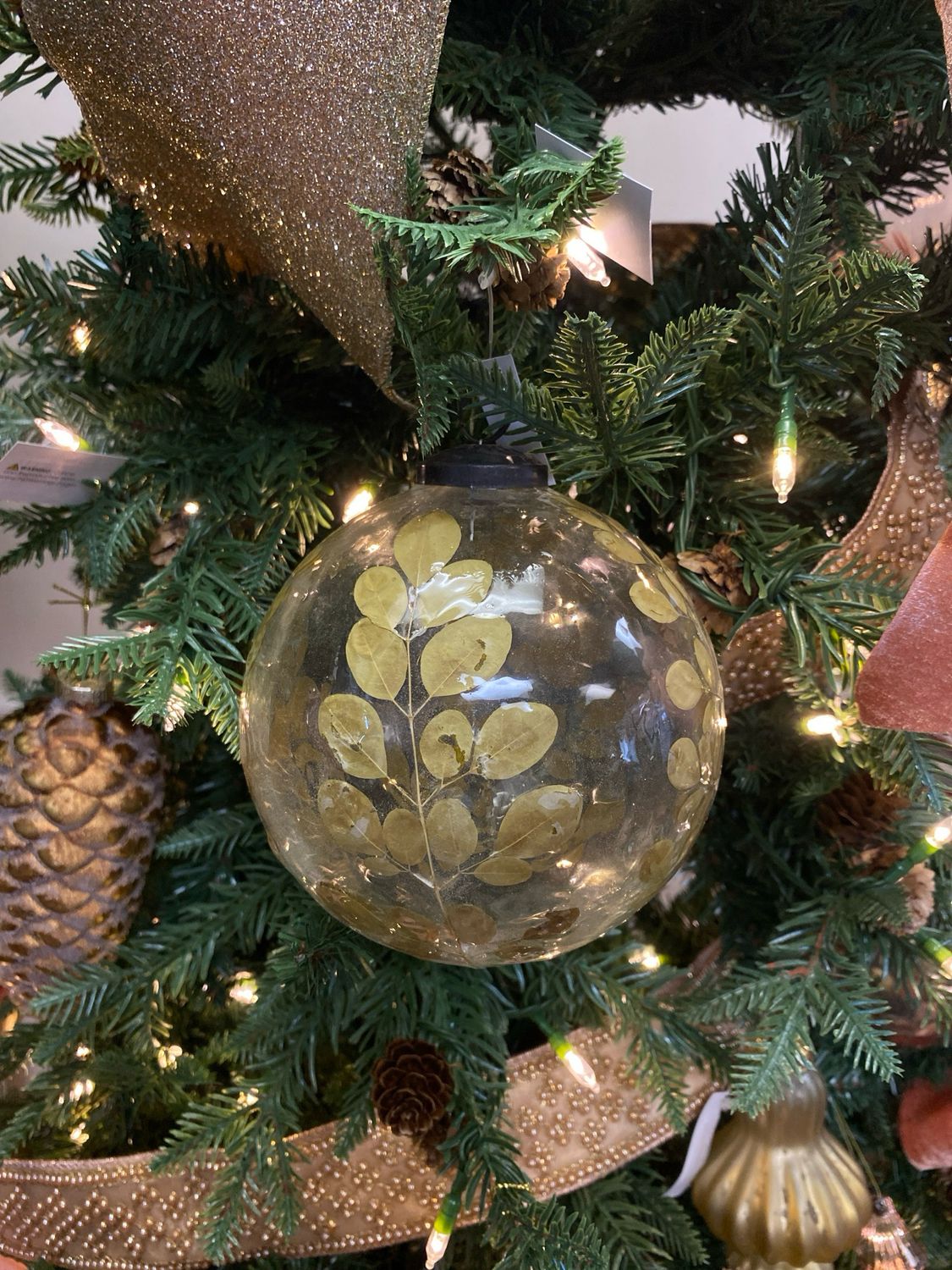 Dried Leaf Glass Ornament