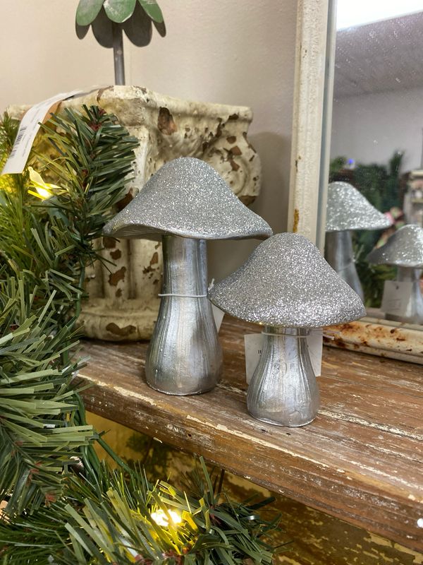 Silver Glittery Mushrooms Silver Glittery Mushrooms