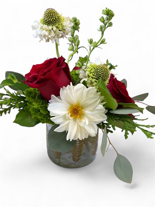 Small Arrangement In gold leaf Vase