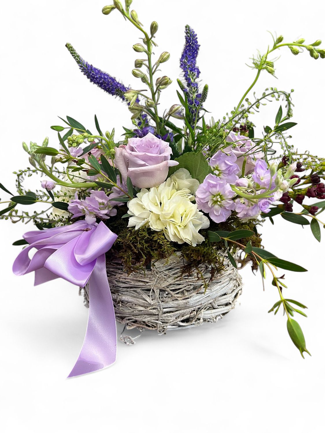 Small Nest Basket With Florals Small Nest Basket With Florals