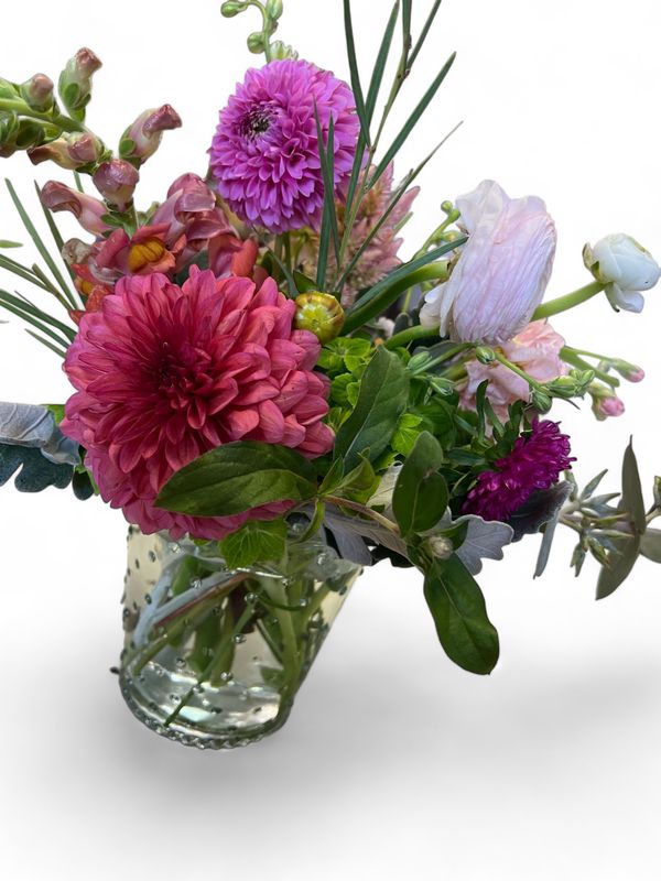 Mini Hobnail vase with Florals