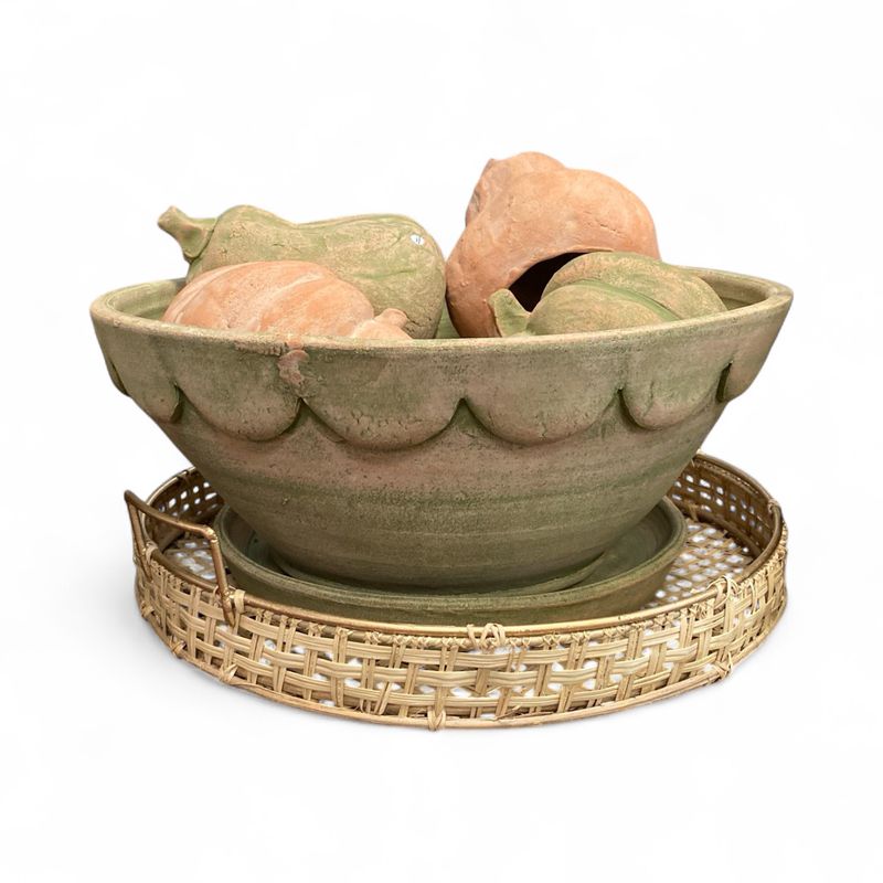 Large Green Terracotta Bowl Large Green Terracotta Bowl