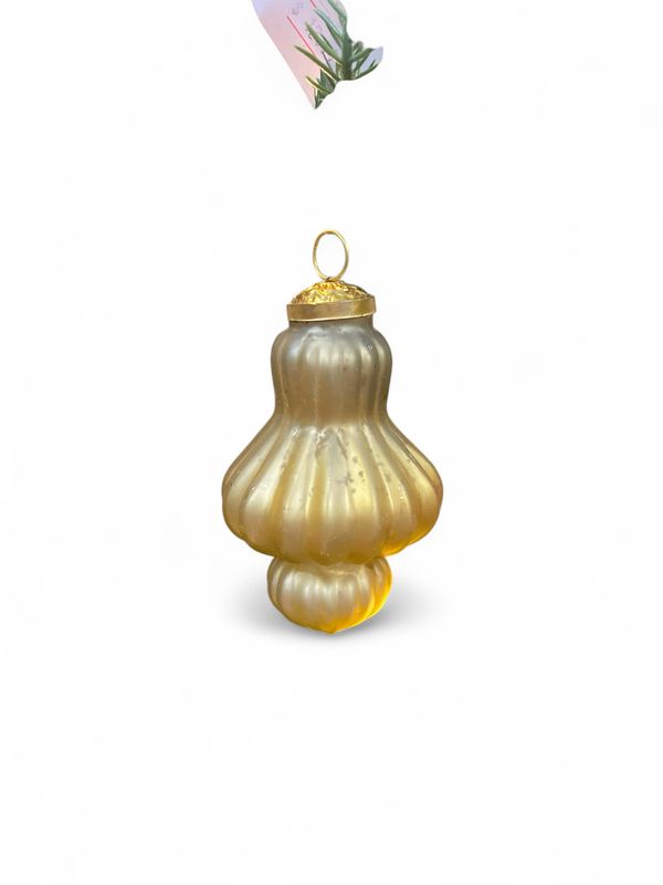 Golden Ribbed Glass Ornament Golden Ribbed Glass Ornament