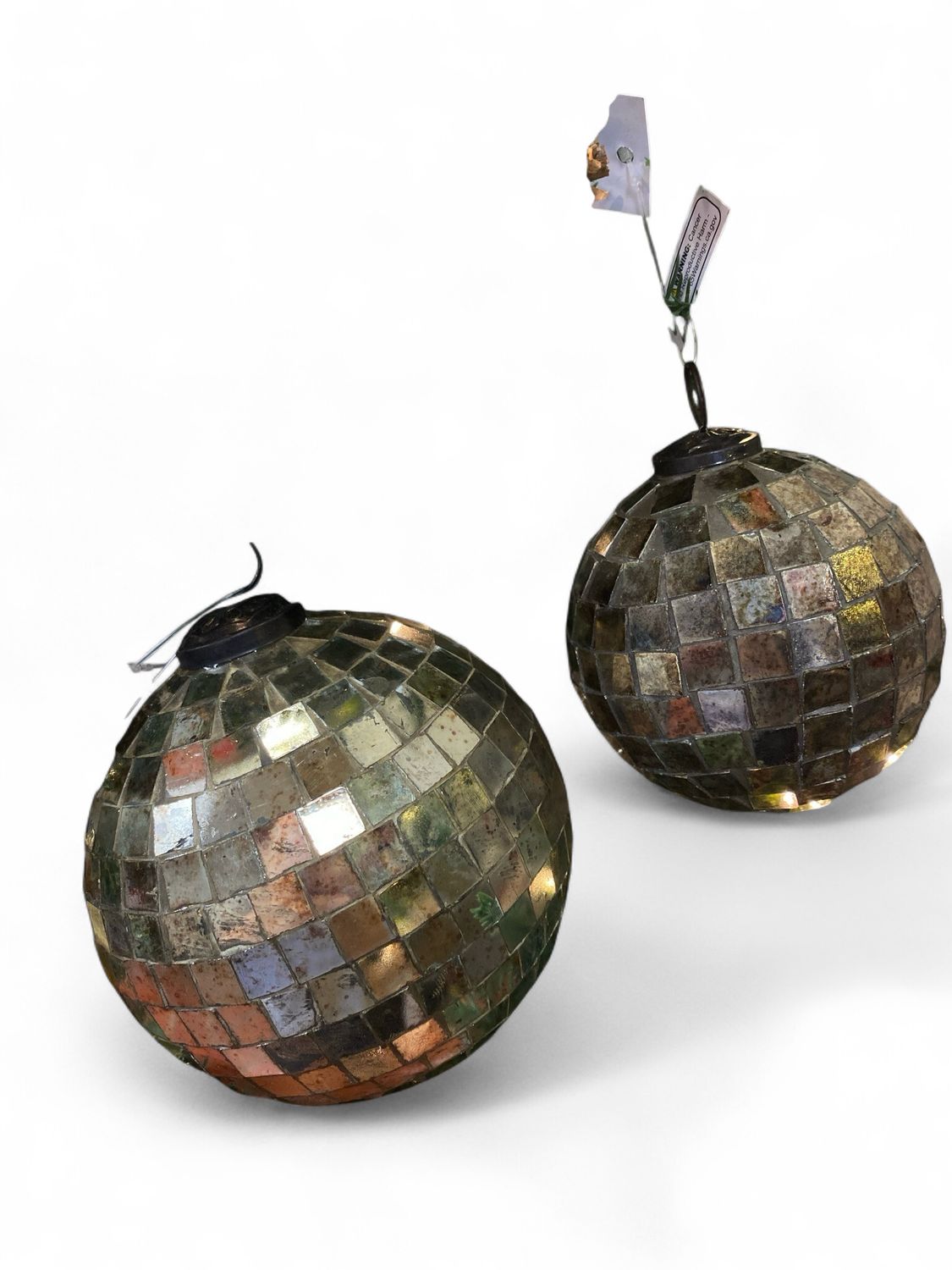 Rustic Mirrorball Glass Ornament