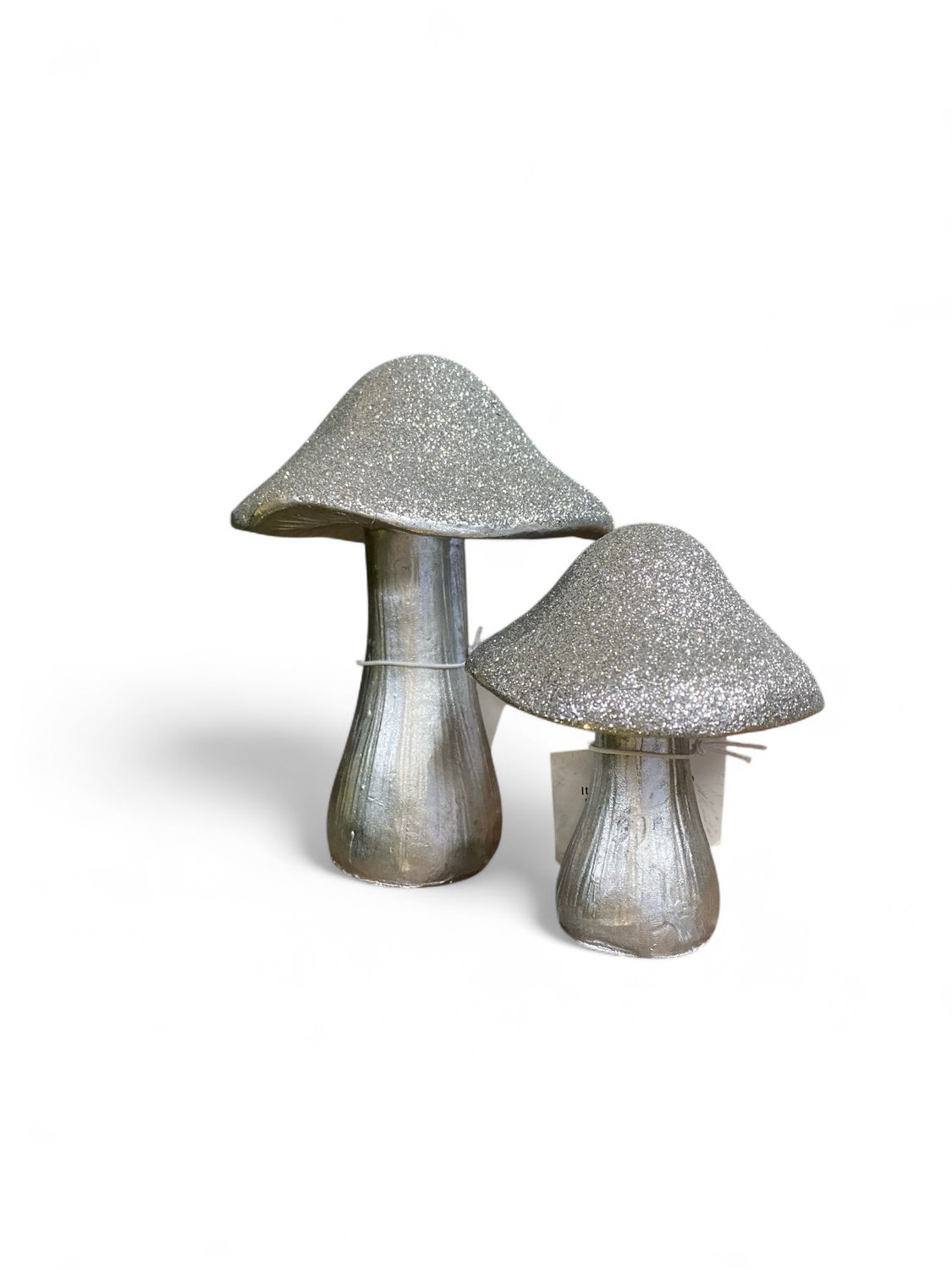 Silver Glittery Mushrooms
