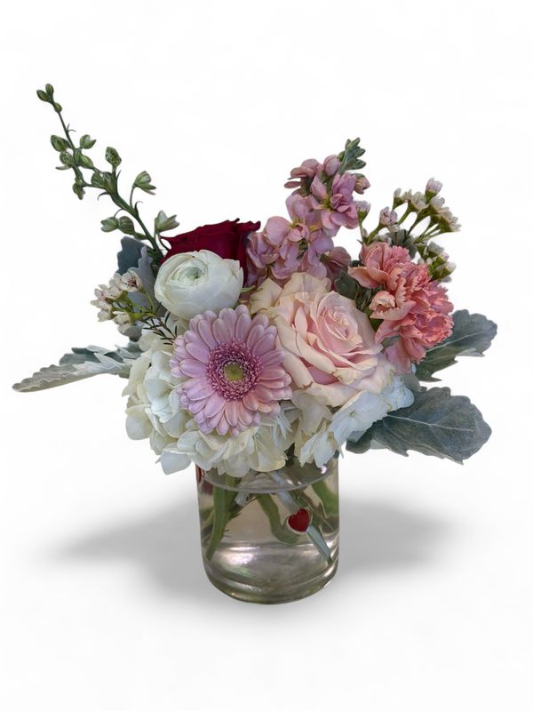Small Heart vase with florals Small Heart vase with florals