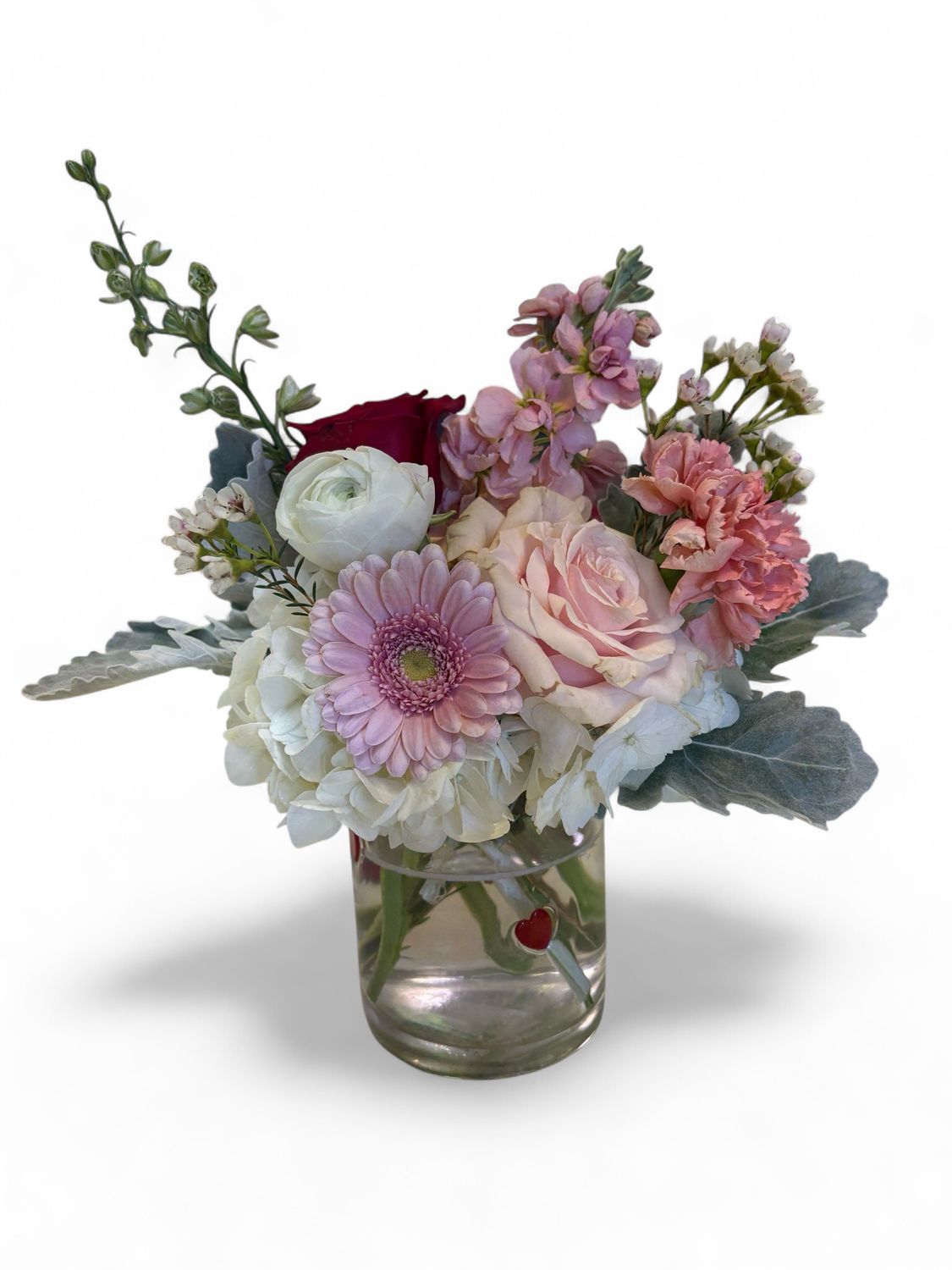 Small Heart vase with florals Small Heart vase with florals