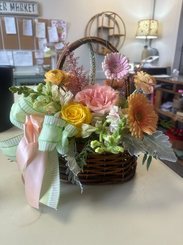 Polished Woven Basket With Handle