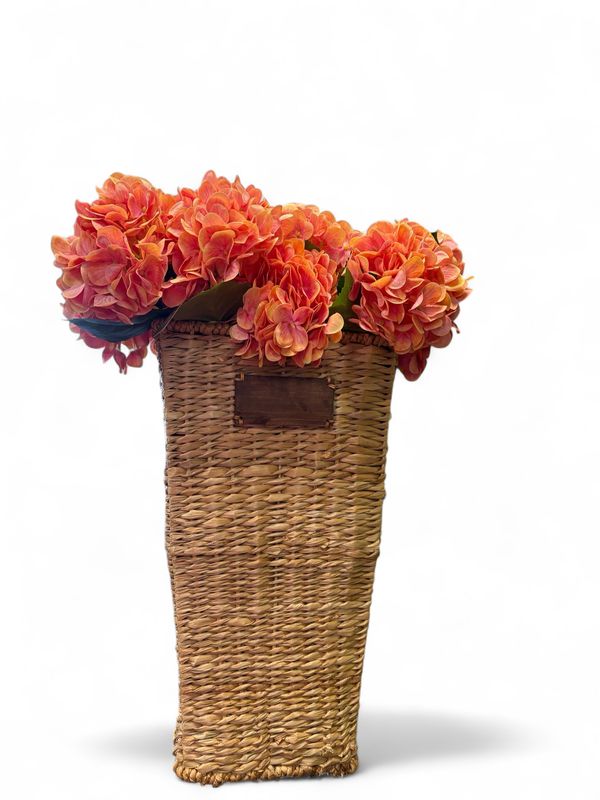 Small wall basket with faux florals