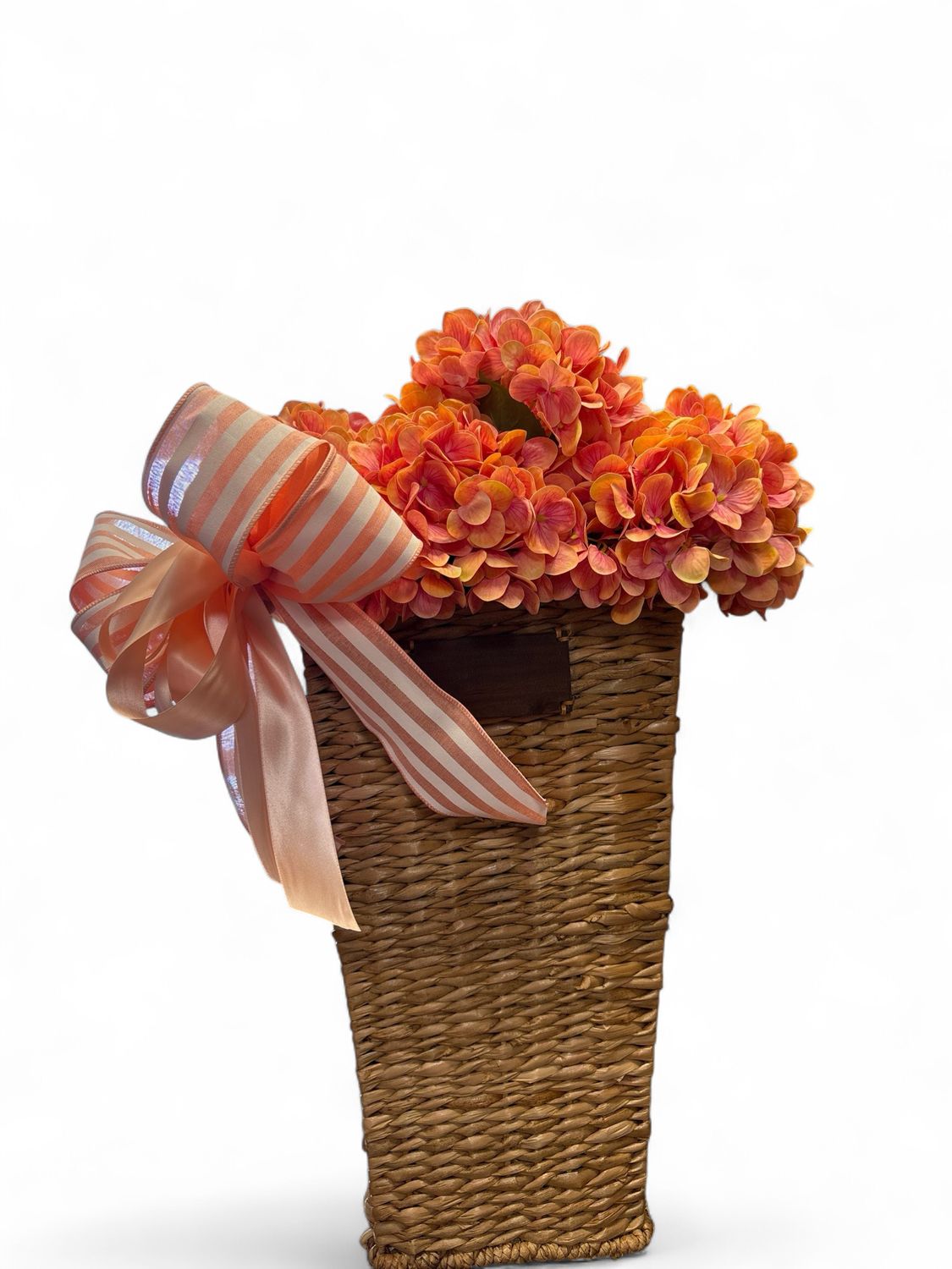 Small wall basket with faux florals