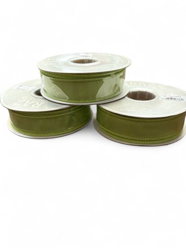 Small green wired ribbon