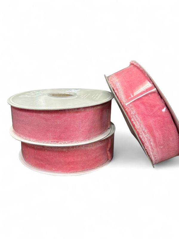 Velvet torn edge ribbon (Mauve)