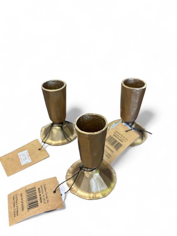 Gold or silver candle stick holder