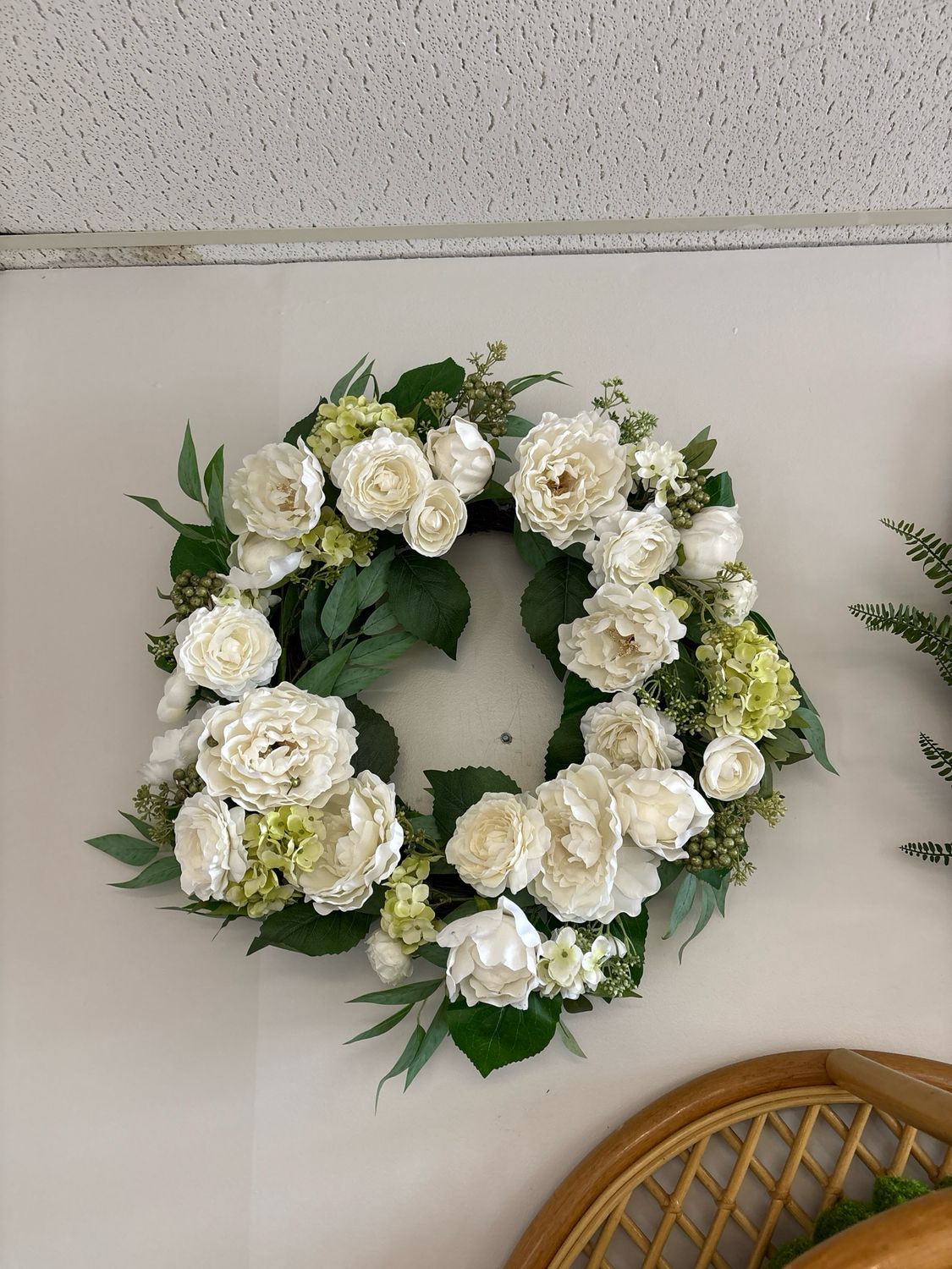 White flower wreath