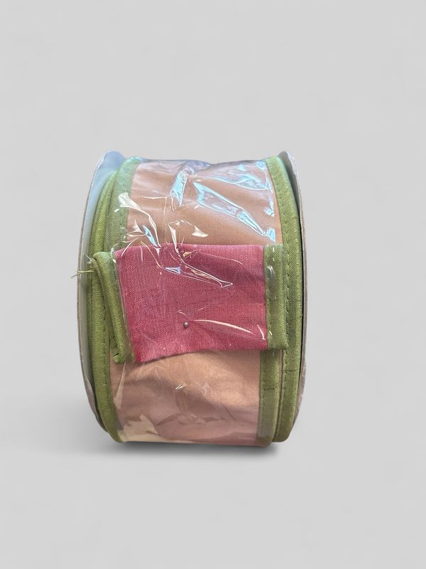 Taffeta DBL Dupion Piping Pink/Green 2.5x10yd