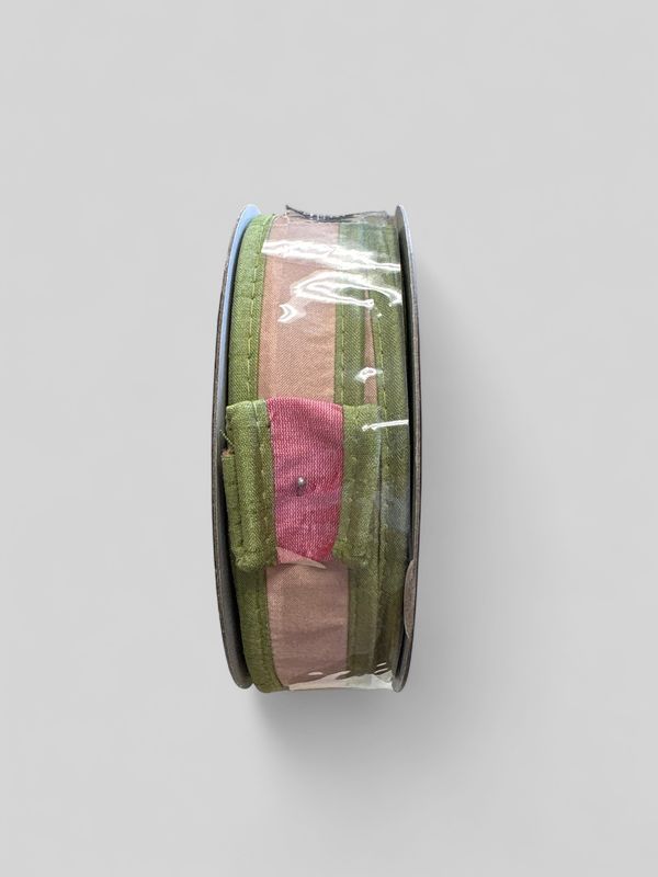 Taffeta DBL Dupion Piping Pink/Green 1x10yd