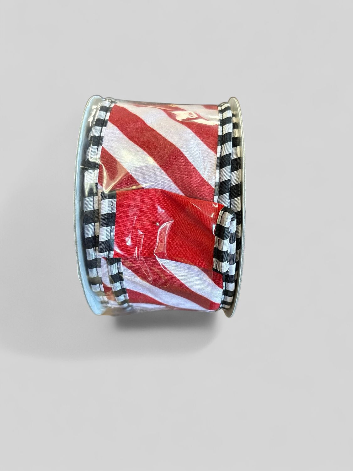 Taffeta checks piping ribbon black/red 2.5x10 Taffeta checks piping ribbon black/red 2.5x10