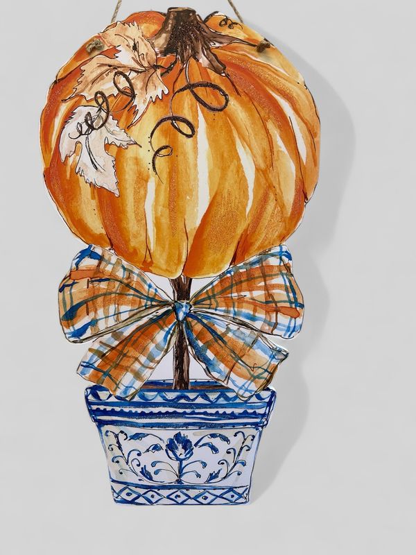 Blue Pumpkin Door Hanger