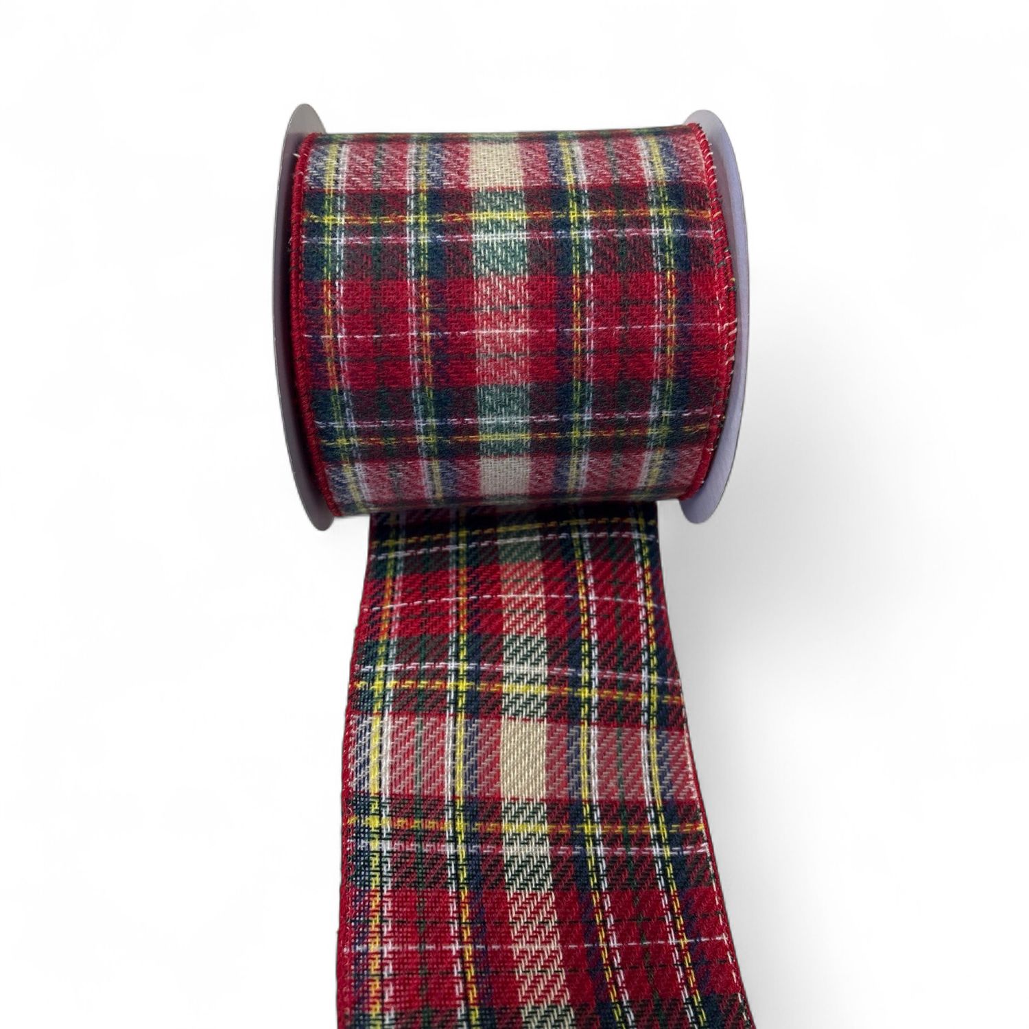 2.5x10yd fuzzy woven plaid ribbon