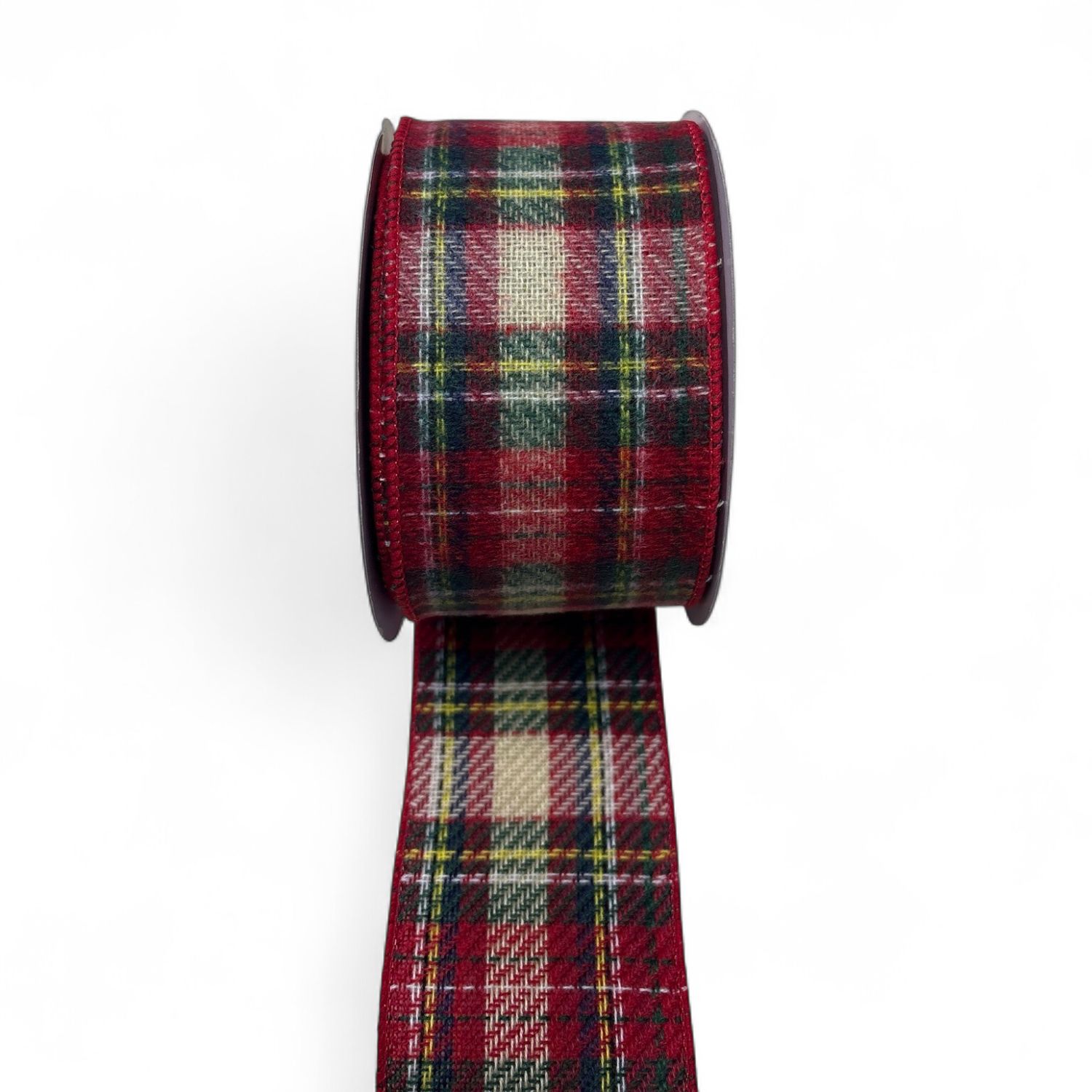 2.5x10yd fuzzy woven plaid ribbon