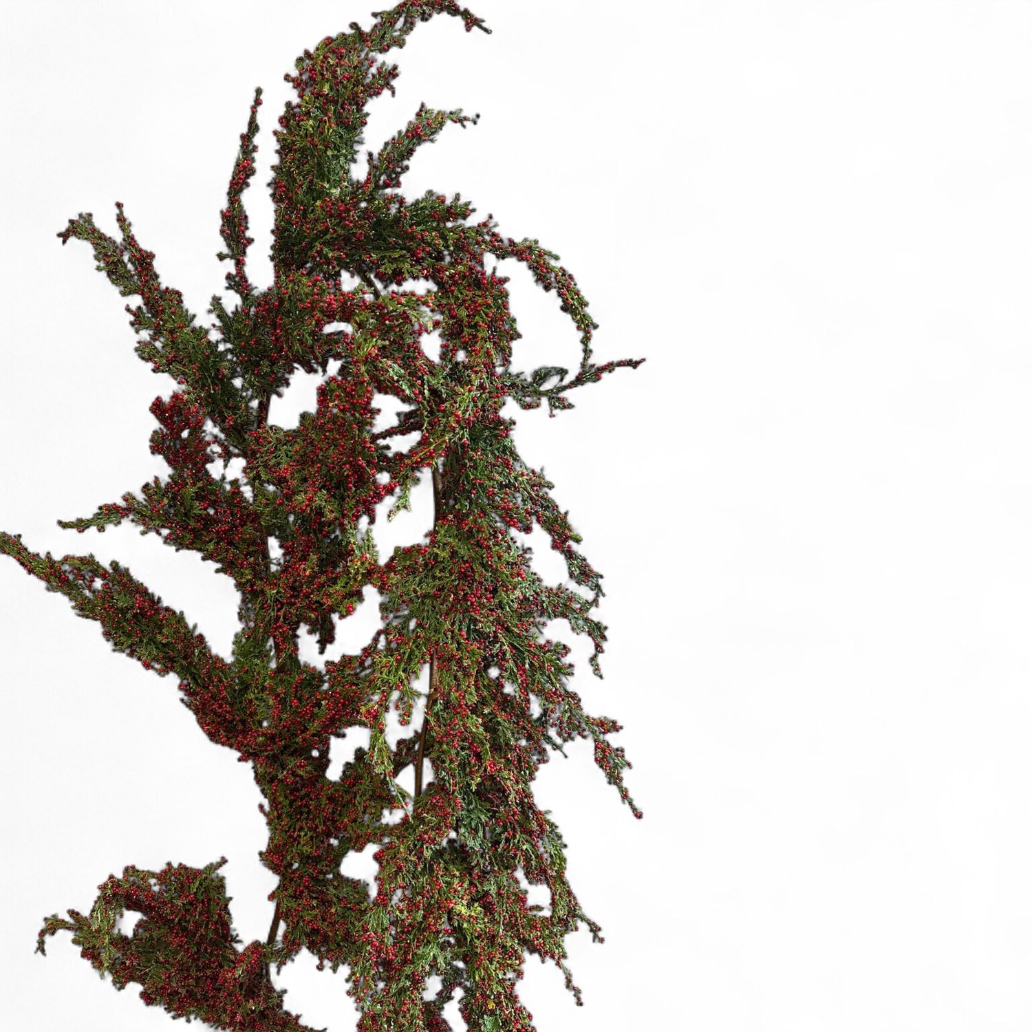 Faux cypress garland w berries